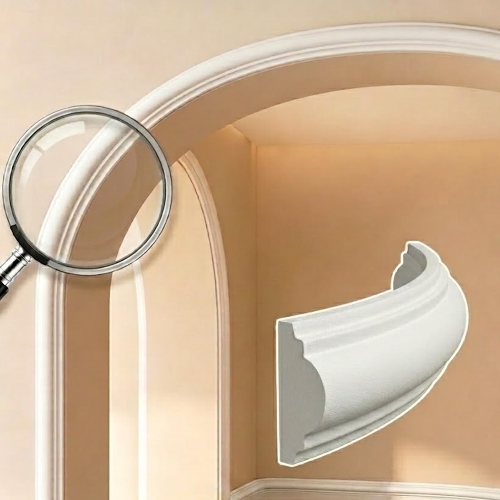 Moulure murale flexible PVC blanche bande de finition arche 9M