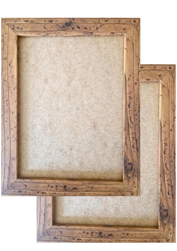 Aryllis A4 Photo Frames, Pack of 2, Rustic Brown, U.K. Manufactured, Free-Standing and Wall Hanging Picture Frame with Perspex Front โ image 1