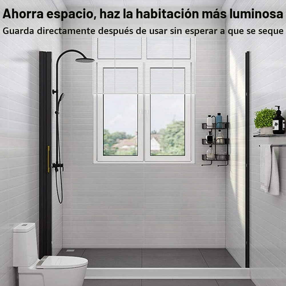 Cortina de Ducha Invisible magnética, Multifuncional Plegable en seco y en húmedo tabique de separación, baño de Agua y Moho-Prueba Cortina de Ducha,Negro,200 * 181/210cm