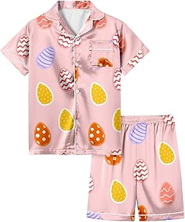 Conjunto de trajes de casa pintados al huevo de Pascua para niños con pijamas de colores que las niñas pueden jugar y usar diariamente vestido de 7 años niña
