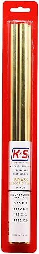 K&S Surtido de tubos telescópicos redondos de latón 3401, mediano, 4 piezas, fabricado en los Estados Unidos