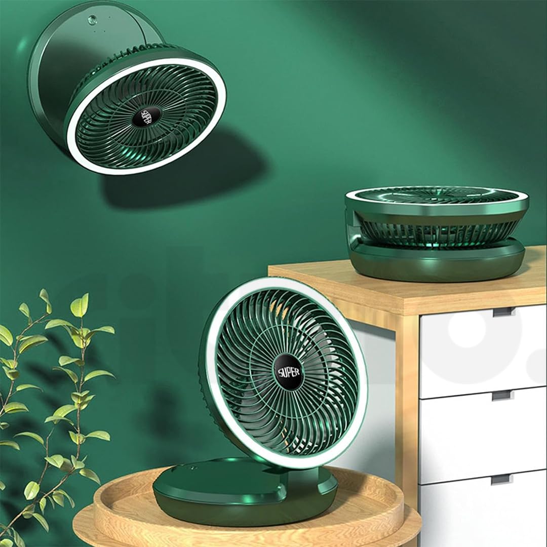 Ritmo USB Small Desk Fan Portable Quiet Desktop Fans with 3 Speeds Strong Airflow Battery Operated or USB Powered Fan Personal Table Fan for Home Office.