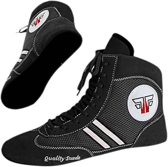 FOX-FIGHT Chaussures De Sambo Quality Suede Cuir Chaussures De Lutte Chaussures De Tapis Noir, 38