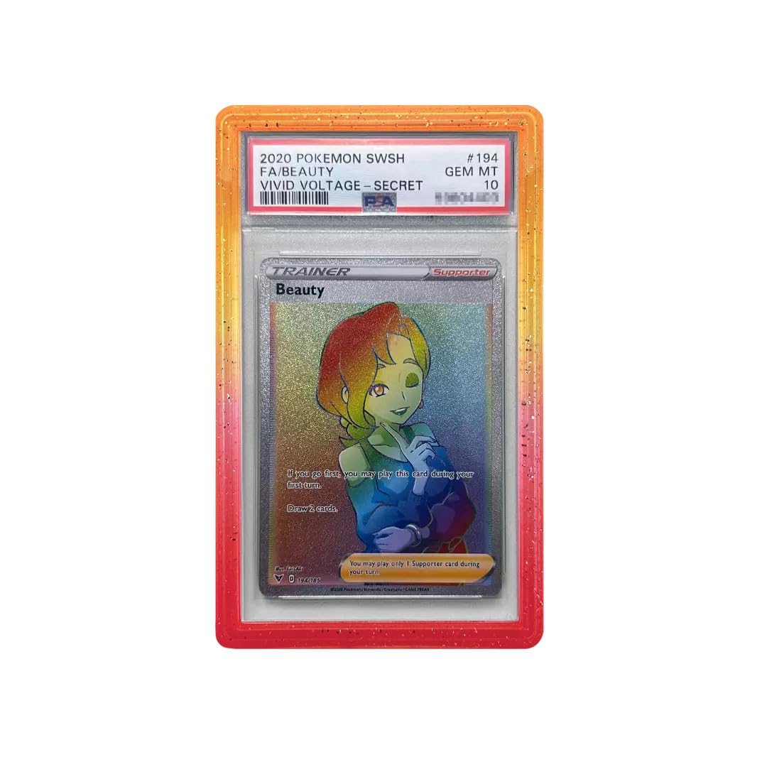 TCG Bumper - PSA Graded Card Case Protector - Schutz für PSA Sammelkarten - Silikon Guard Bumper Schutzrahmen PSA Slabs JohtoMarket (Glossy Peach)