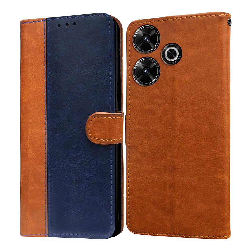 Amazon Brand- Solimo Flip for Mi Redmi 13 5G (Leather_CamelBlue) (B0D9FC8NC9) Amazon Price History, Amazon Price Tracker