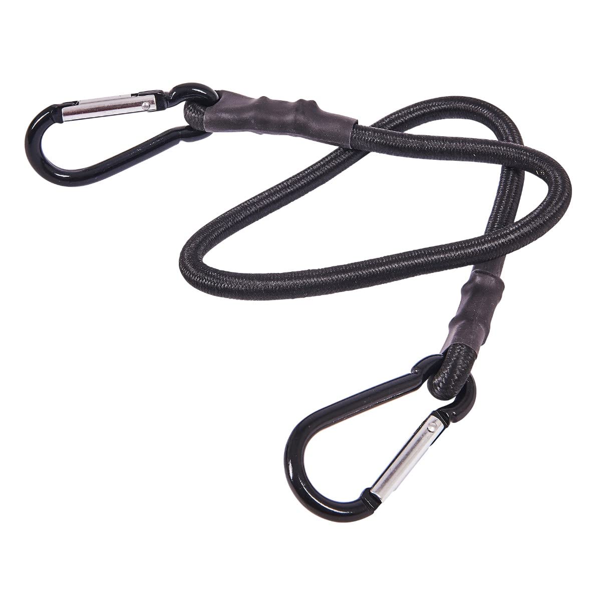 Mr.gadget's Solutions Black Mr. Gadget's Solutions® 600Mm 24" Heavy Duty Bungee Cord With 2 Carabiner Spring Loaded Clips Stretch Rope Straps