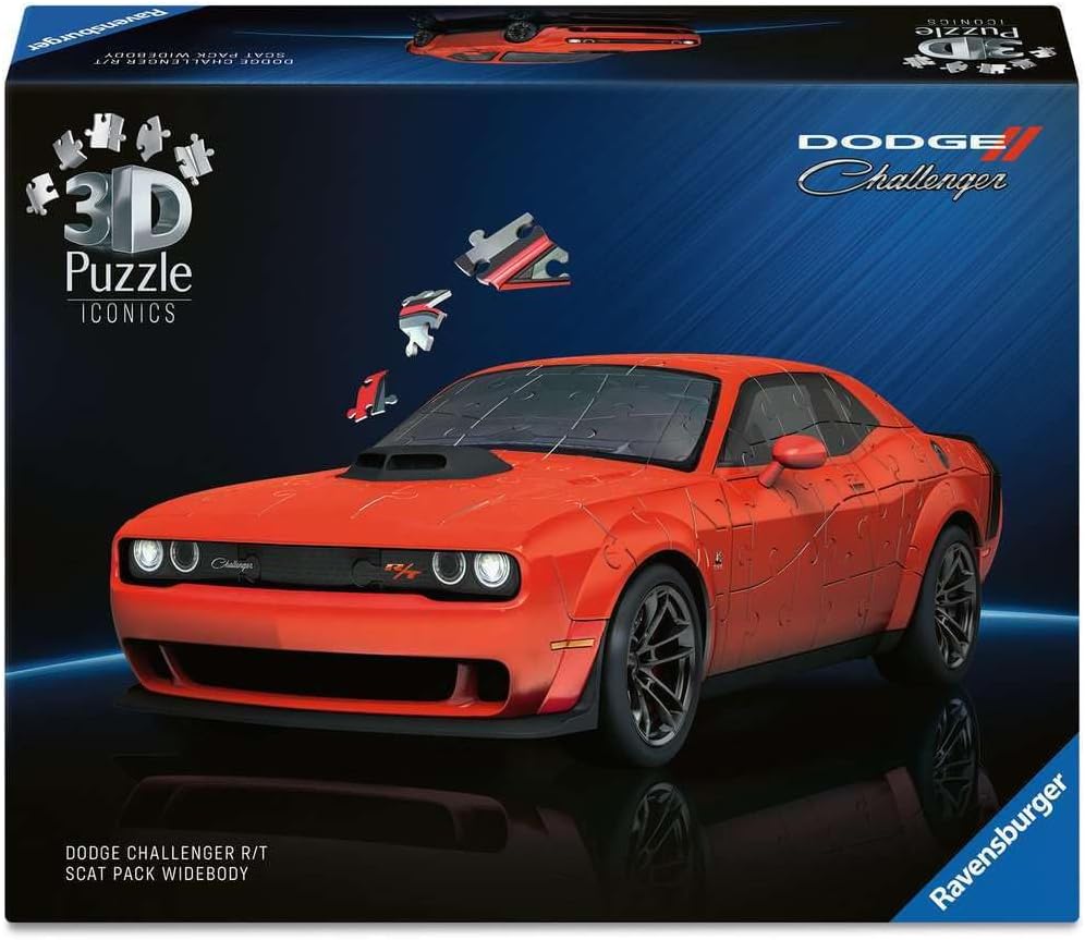 Ravensburger Iconics: Dodge Challenger R/T Scat Pack Widebody 3D Puzzle for Kids 8+