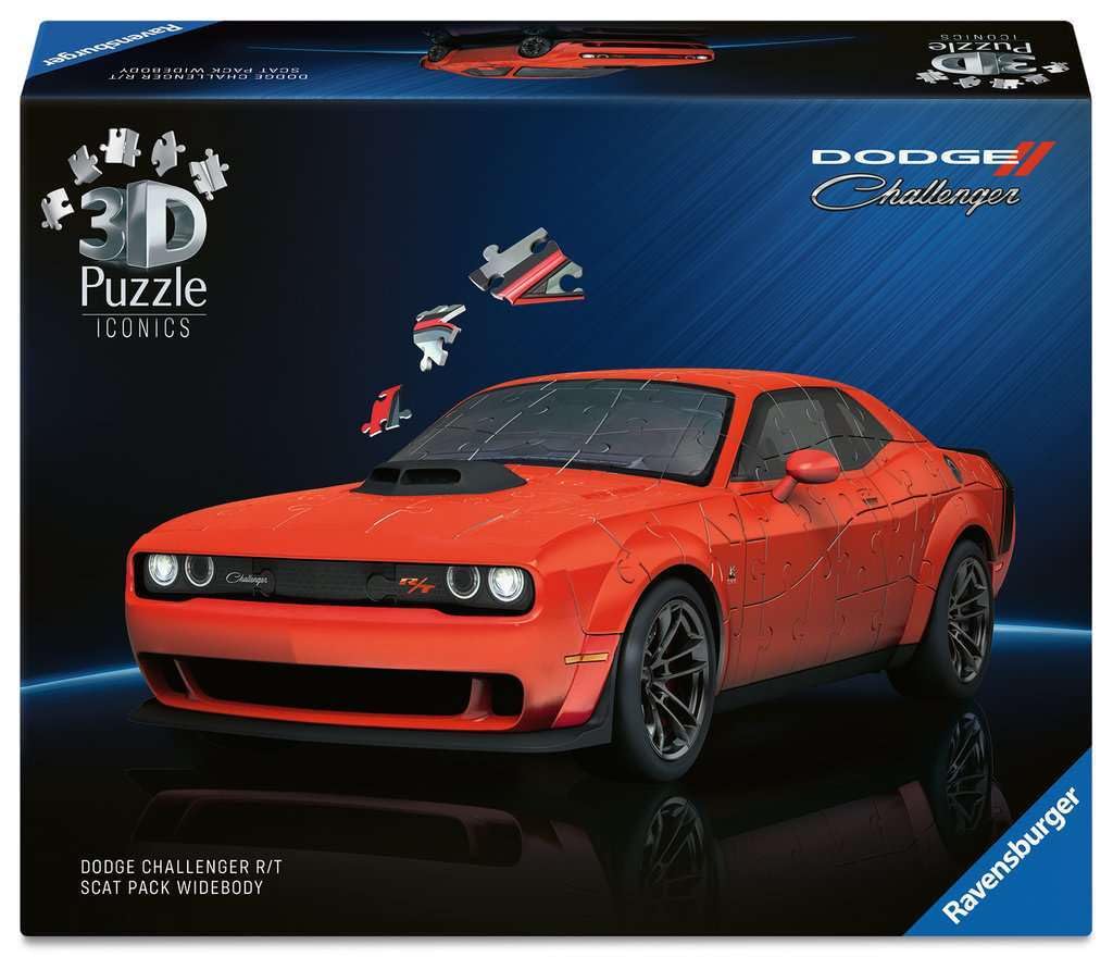 Ravensburger 3D Puzzle Iconics: Dodge Chall. R/T Scat Pack Widebody: Eine wahre Ikone im 3D Puzzle Modellformat