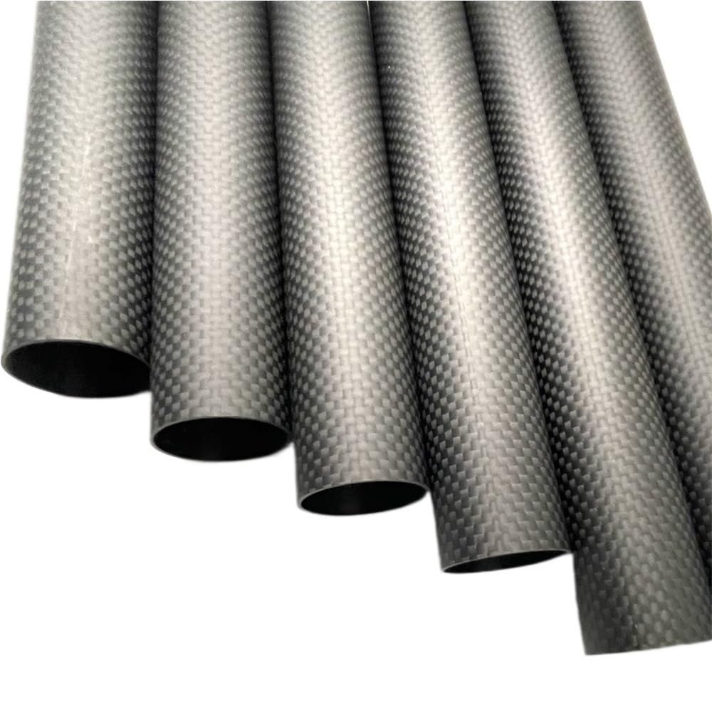 Eje de fibra de carbono Tubos de fibra carbono puro 3K 1000 mm longitud y 1,5 espesor, 2 unidades(25x22MM)