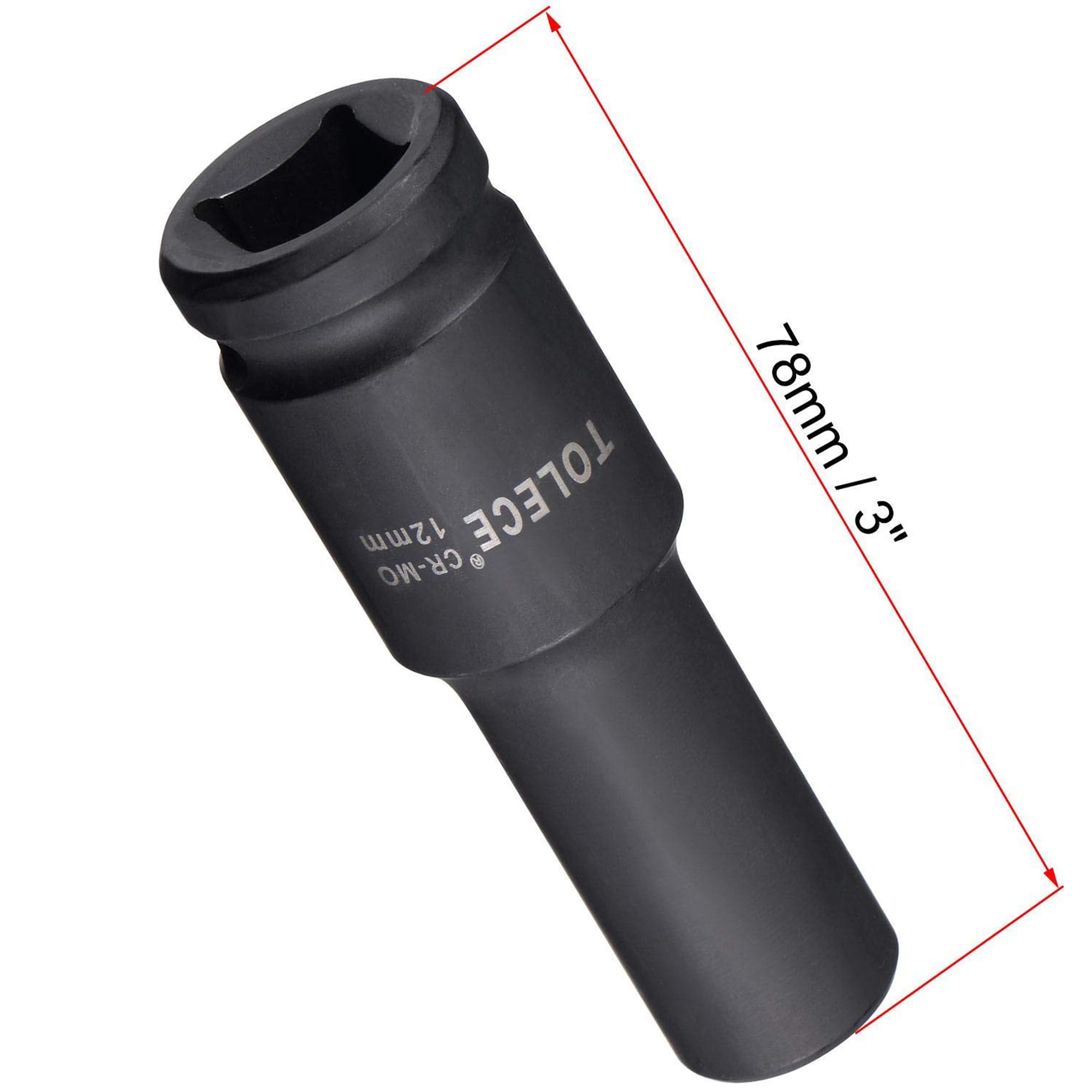 TA-VIGOR 12-Point Deep Impact Socket, 1/2-Inch Drive 12mm Metric Spindle Axle Nut Socket Driver Wrench - Image 2