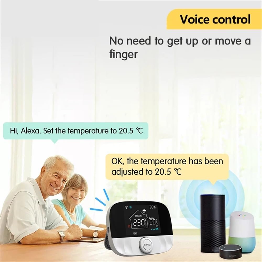 RF433 bezprzewodowy termostat WiFi dopasowanie do podłogowego wodoodpornego Kotłak domowy Tuya Smart Programowalny kontroler temperatury(Black T9N Set)