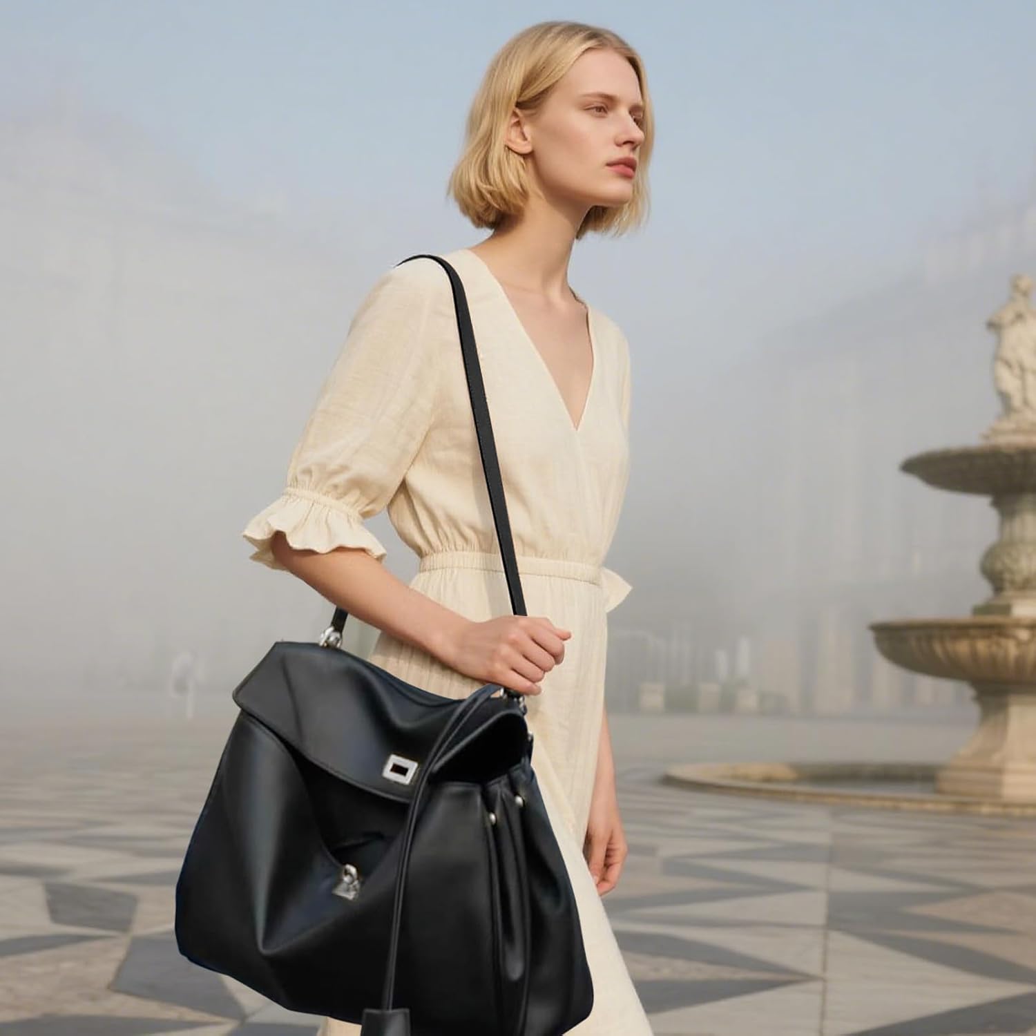 Genuine Leather Tote Bag for Women: Fashion Shoulder Handbag Soft Leather Crossbody Purse - Ladies Satchel Purse - Image 3