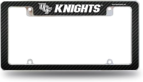 Miniatura 146 de Rico Industries NCAA Carbon Fiber 12" x 6" Chrome All Over Automotive License Plate Frame for Car/Truck/SUV