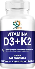 Vitamina D3 K2 MK-7, 2000ui 60 Cápsulas - Life One