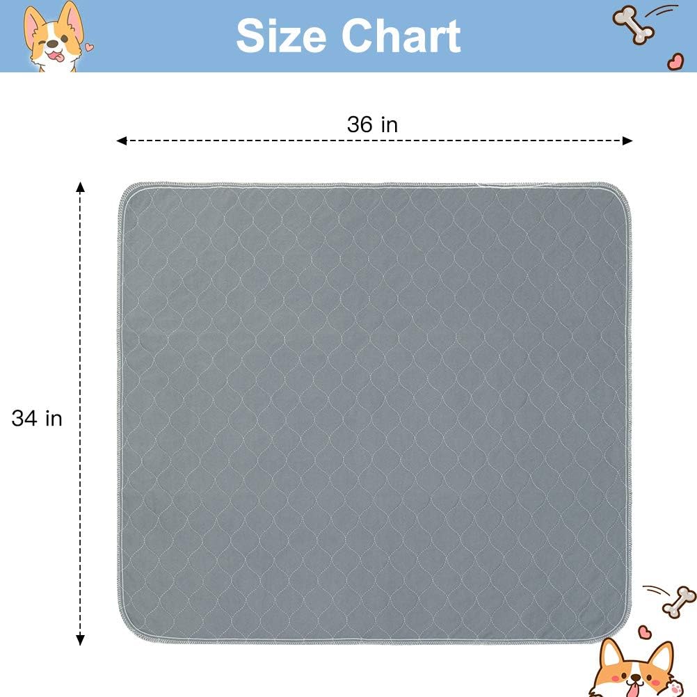 KOOLTAIL Washable Pee Pads for Dogs - Waterproof Dog Mat Non-Slip Puppy Potty Training Pads, Reusable Whelping Pads for Dog Crate PlayPen