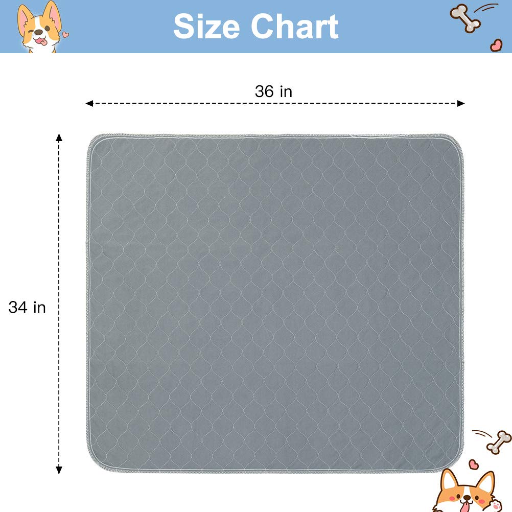 KOOLTAIL Almohadillas de orina Lavables para Perros – 2 Paquetes de 34 Pulgadas x 36 Pulgadas Antideslizantes para Cachorros Orinal Almohadillas de Entrenamiento, Reutilizables para entresacar