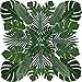 72 Pcs 6 Kinds Artificial Palm Leaves with Faux Monstera Leaves, Stems Tropical Plant, Simulation Safari Leaves for Hawaiian Luau Party, Jungle Beach Theme Decorations for Table Decoration Accessories