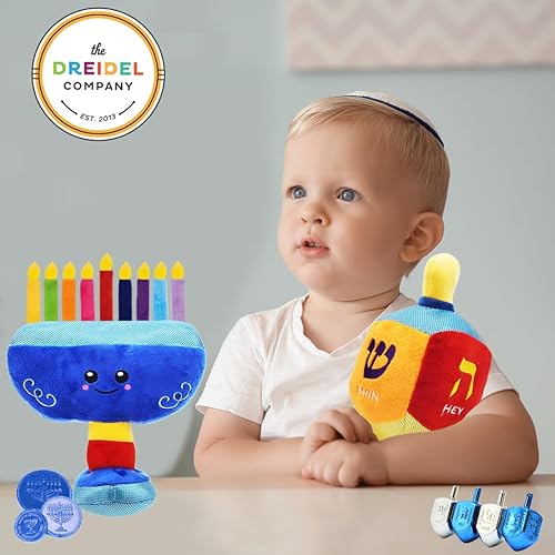 Miniatura 6 de The Dreidel Company Hanukkah Plush Menorah and Dreidel - (conjunto de peluche Dreidel y Menorah Set)
