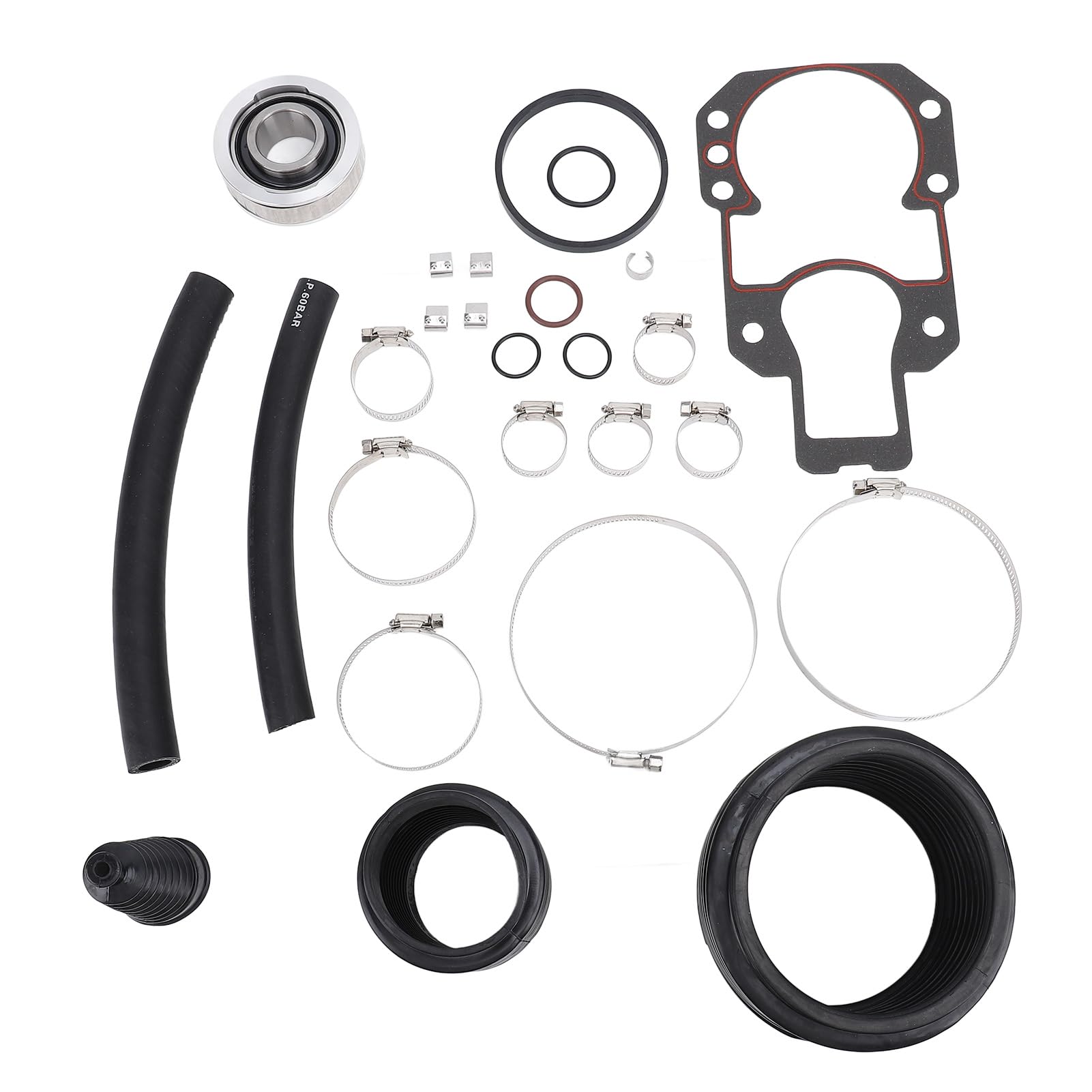 Kit de Fuelle de Sello de Espejo de Popa, Reemplazo de Rodamiento de Cardán, Caucho de Grado Marino, Acero Inoxidable para Barcos Mercruiser Alpha One Gen 1