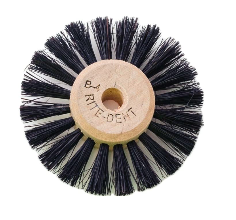 Lathe Round Bristles Brush Size B4 Wood Center 1 Row of Bristles 12 Brushes Per Pack - Dental Lab