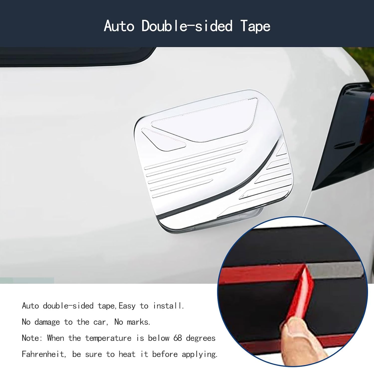 Fuel Tank Cover Compatible With Toyota RAV4 2025 2024 2023 2022-2019 Oil Cap Gas Cover Trim Exterior Car Accessories ABS 1PC(B Glossy Chrome Style)
