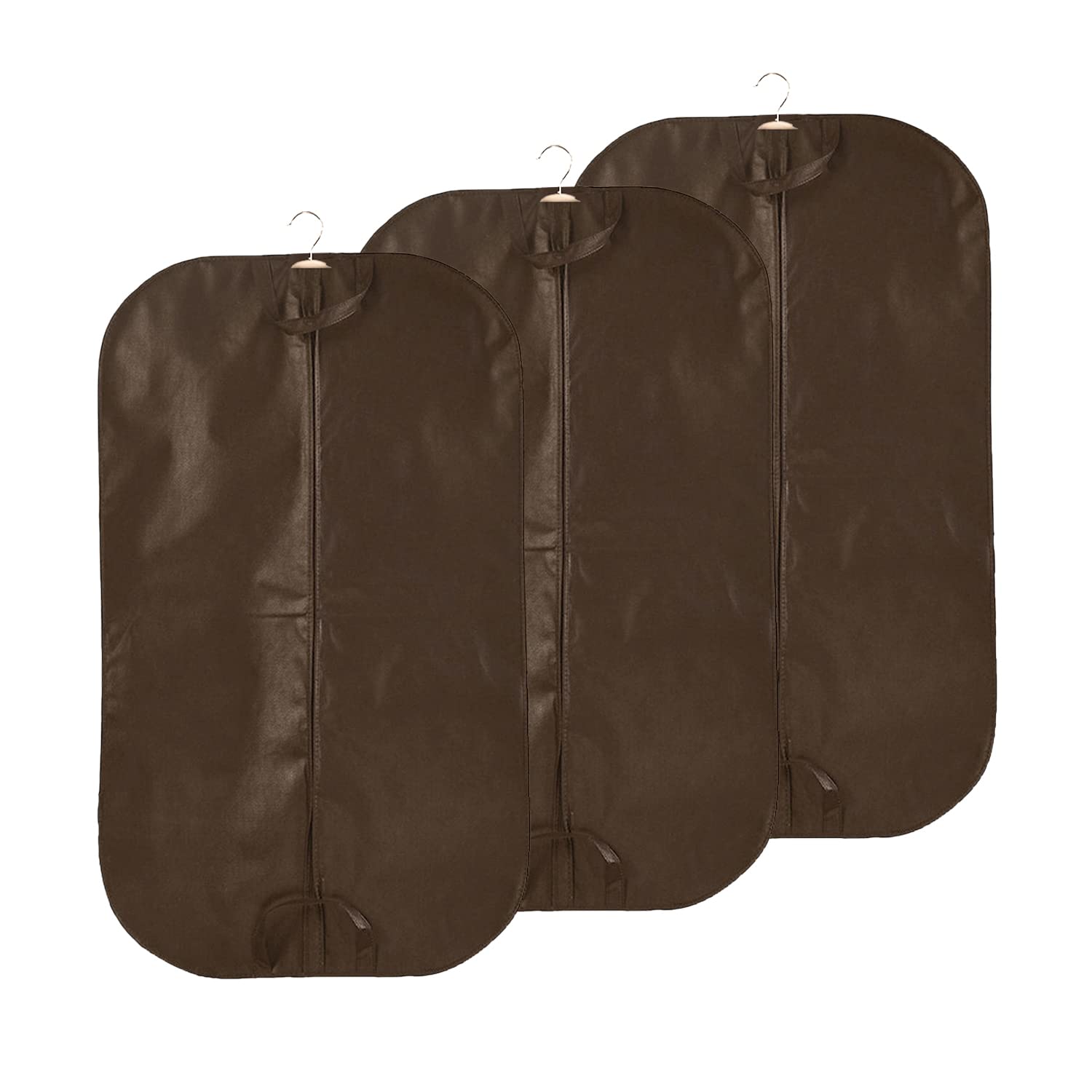 JZS 3pcs Garment Cover for Travel and Storage Non-woven Foldable Dust cover Suit Bags Lightweight Breathable Full zipper Hanging Clothes Cover for Closet Storage