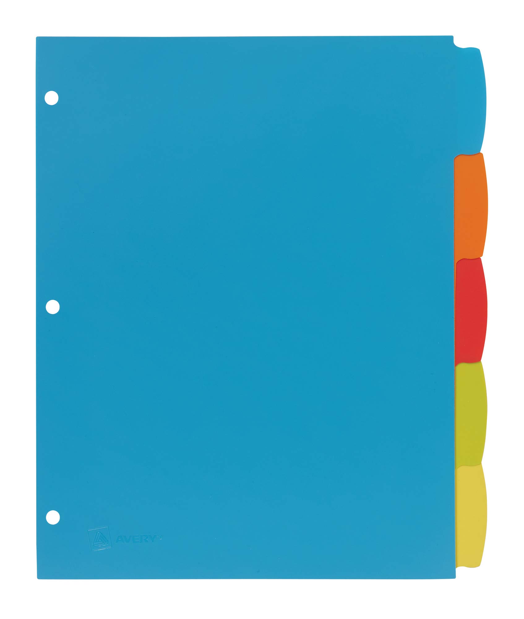 Avery 24 Pack Large Durable Plastic Dividers for 3 Ring Binders, Multi-Colour (16129), Multicolor Brights, 5 Tab - Image 4