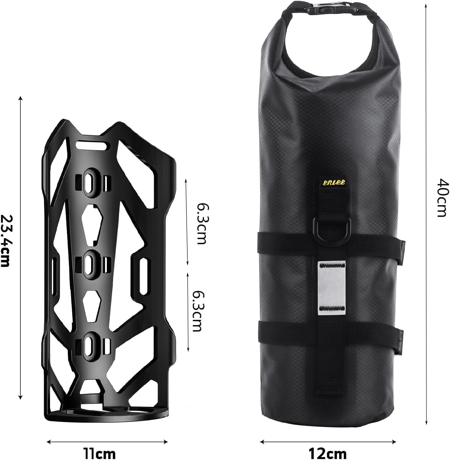 Taximi Torba na bagażnik rowerowy z uchwytem – torba na ramę roweru 5 l, 100% wodoszczelna, Rolltop Dry Bag, odporna na zużycie i rozerwanie, torba rowerowa (2 zestawy)