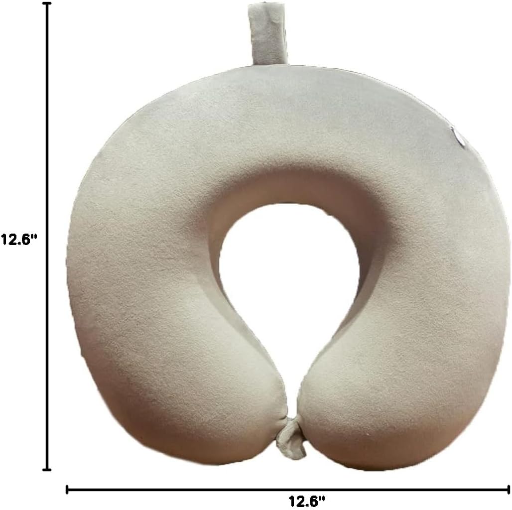 Memory Foam U Neck Pillow Cute Soft Travel U Pillow Adults Portable U Shaped Pillow Airplane, Car Home use Travel Head Pillow (Gray, 32×32CM)