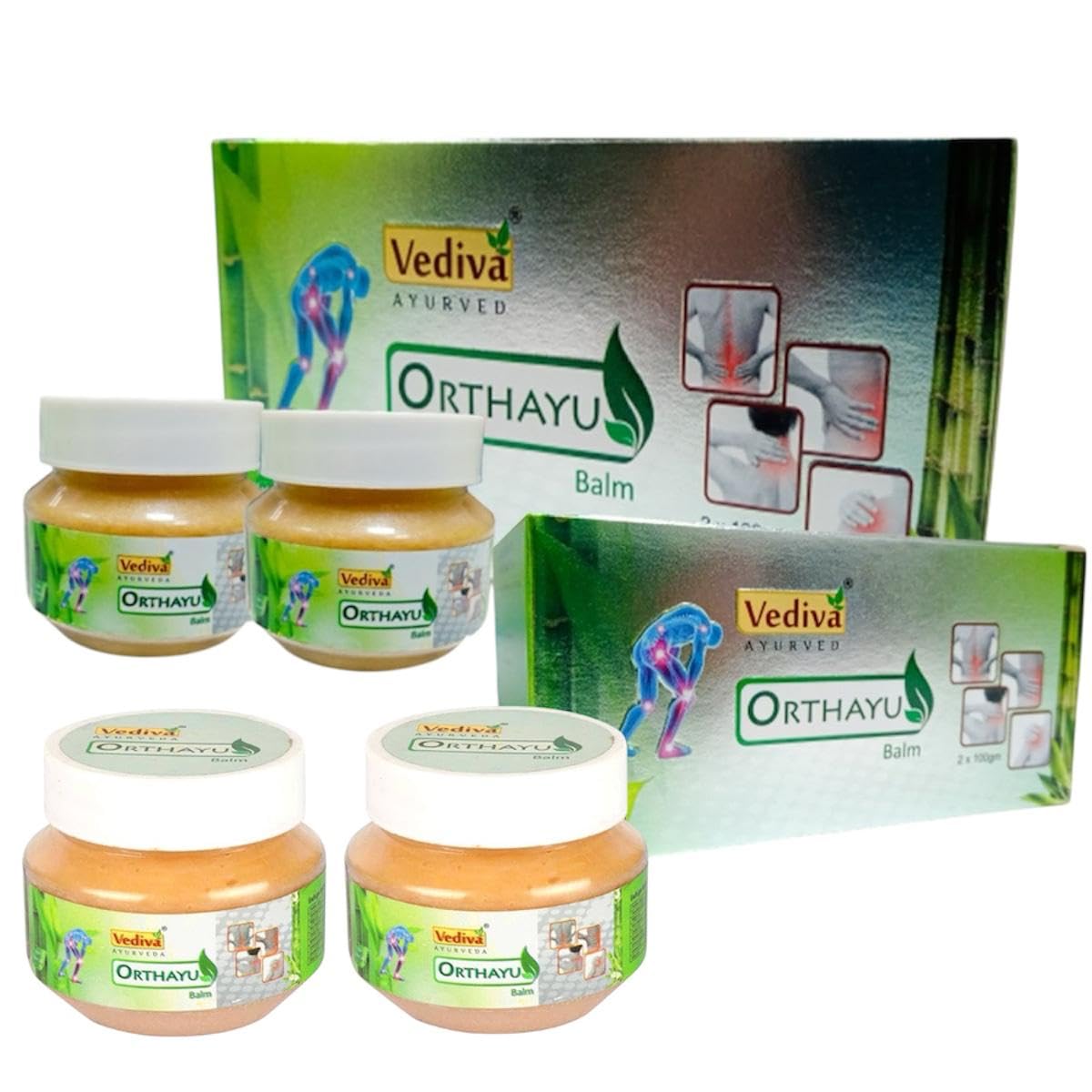 Dreamads Orthayu Balm (Unisex,PO4x100gm) I Pain releif balm I Ayurvedic Balm I Knee pain relief gel