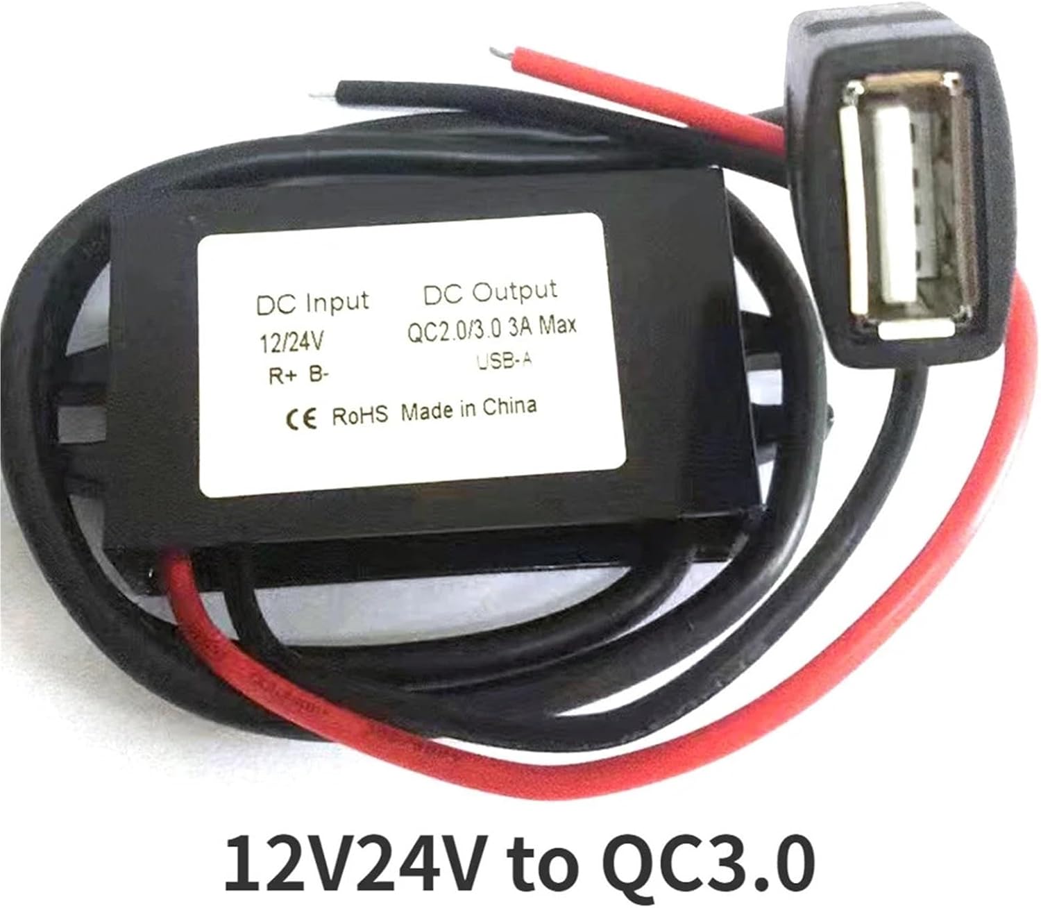 1 Pcs 12V24V to 5V 3A USB Step Down Voltage Power Supply Output Adapter Low Heat Auto Protection DC DC Car Power Converter(QC 3.0 Female USB)