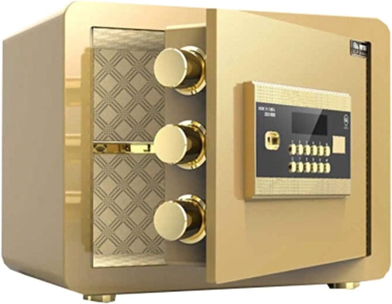 Steel and CabinetSafe Security Box Fire Water Cabinet Small Home in-Wall Safe, Golden-Password