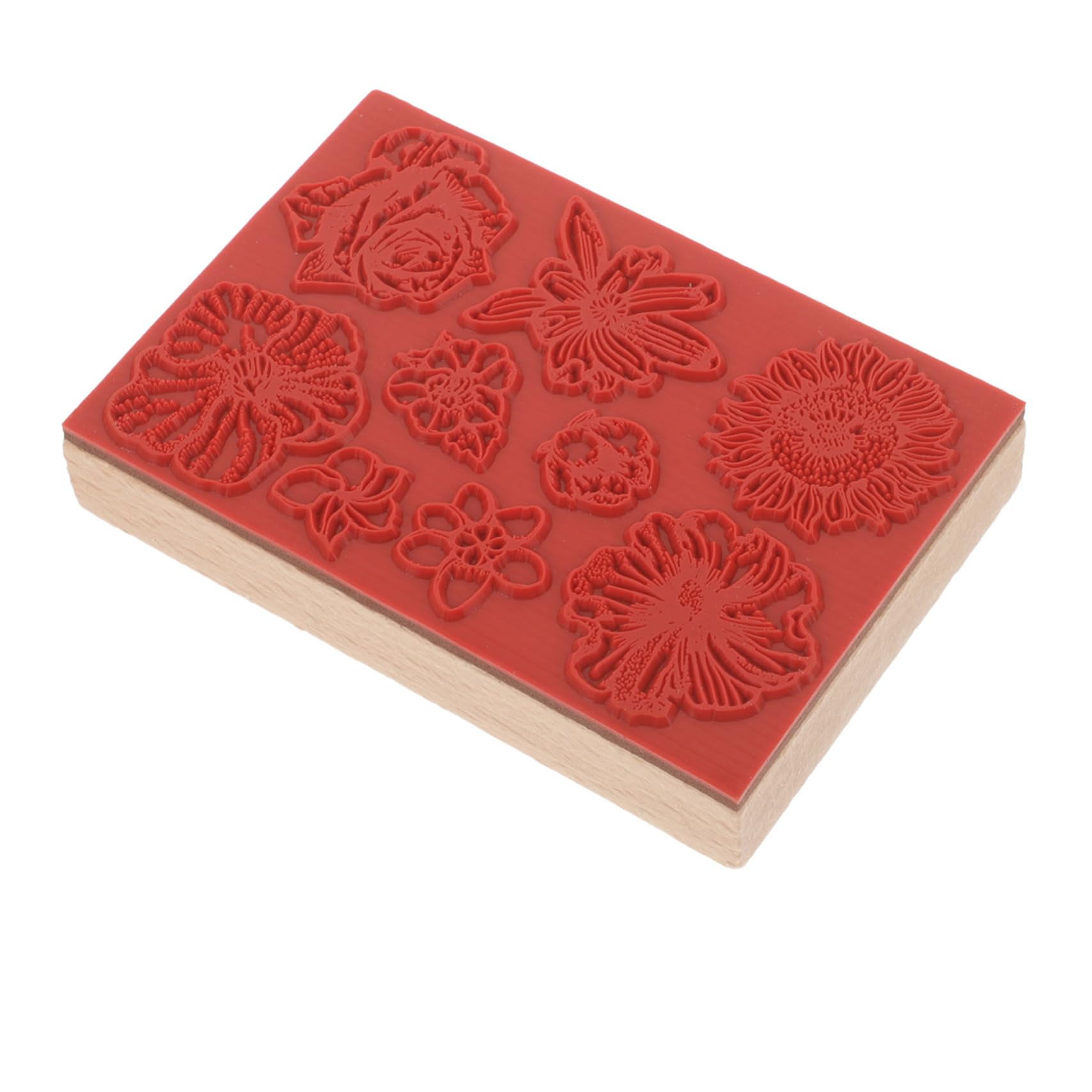HOMSFOU 5 Pezzi Timbro Di Legno Fatto a Mano Blocchi Di Stampaggio Trasparenti Estetico Stamper Creazione Goffratura Carino Timbro Gel Di Silice