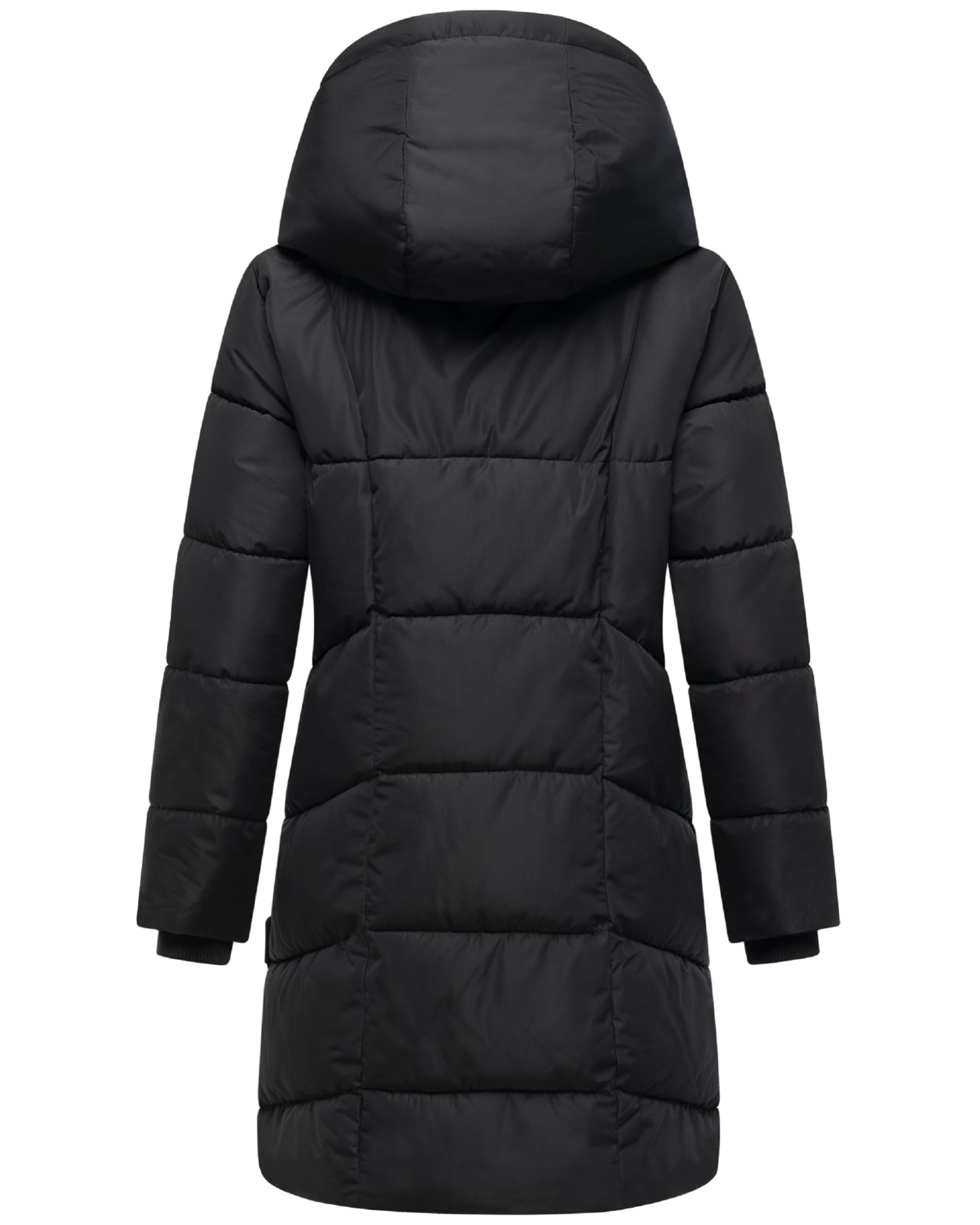 MARIKOO Cappotto lungo donna calda giacca invernale con doppia cerniera e cappuccio Virenaa 16 S-3XL