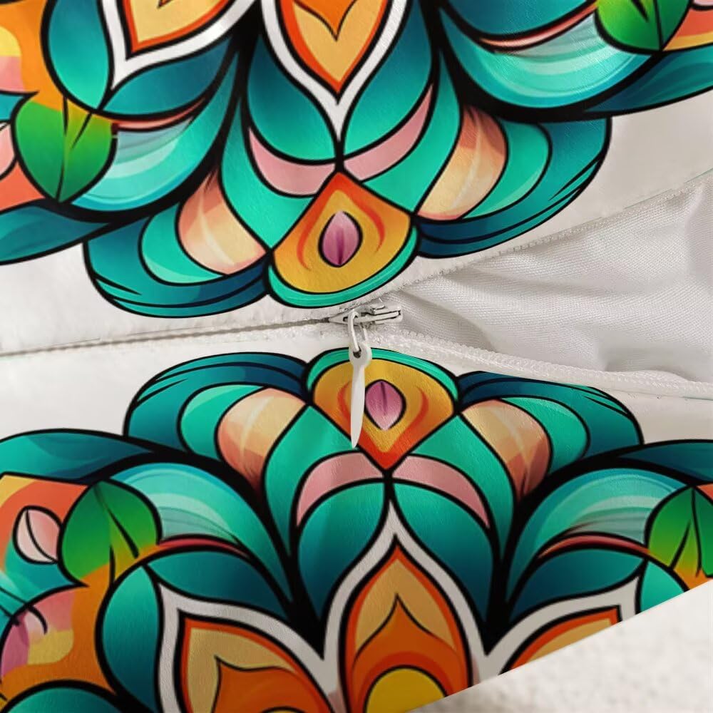 Federe Cuscini Divano 65x65 cm Federe Morbido Copricuscini Verde Smeraldo in Velluto, 2 Pezzi Copri Cuscini per Divano Boho Decorativi Federa Cuscino Mandala per Camera da Letto Soggiorno (IU7)