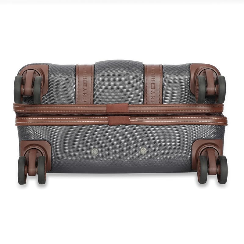 Image of TOMMY HILFIGER Large Hard Luggage Graphite X - Olive | Check-in Trolley Bag with TSA Lock | 360 Spinner Double Wheels | Telescopic Handle | PC Shell Suitcase | 78.5cm | 129L Capacity