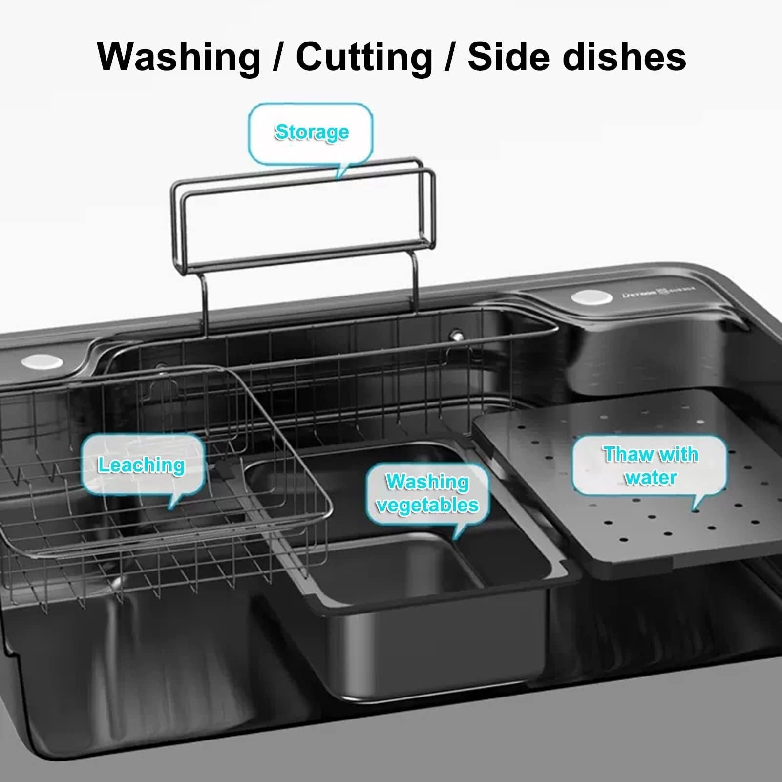 Lavello da Cucina sottotop da 30,7 Pollici - Lavello da Lavoro in Acciaio Inossidabile 304 di Alta qualità con Cuscinetti fonoassorbenti e Design Moderno (Nero Argento 78x48x24 cm)