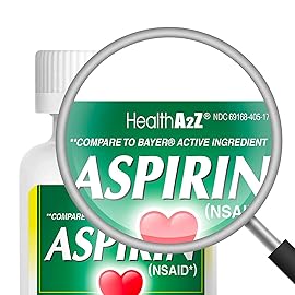 HealthA2Z Aspirin 81 mg | Low Strength | Enteric Coated | Pain Relief | Reduces Minor Aches Muscle Pain & Cramps | Fever Reducer | Reduces Headache (365 Counts)