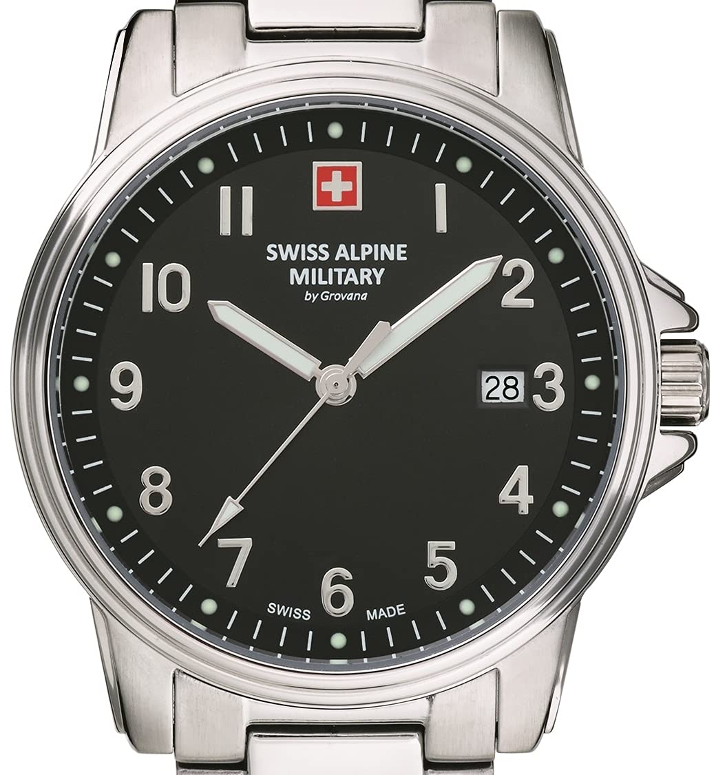 Swiss Alpine Military Orologio da uomo analogico al quarzo 7011.1 acciaio inossidabile