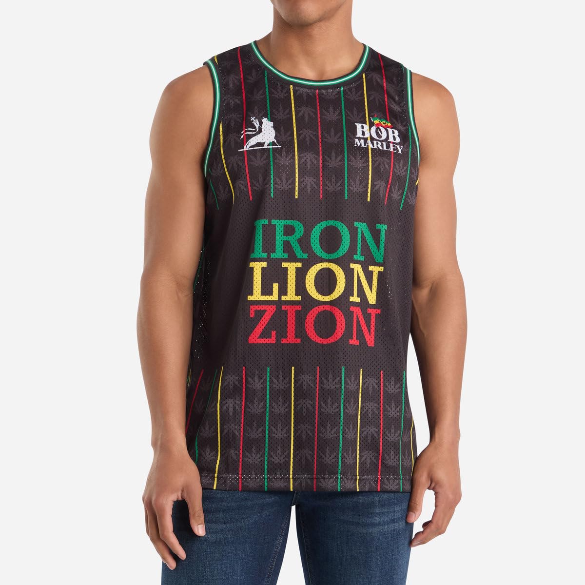 Amplified Maglia da basket da uomo, unisex, senza maniche, stampa su entrambi i lati, traspirante, estiva, festival, BandMerch, musica