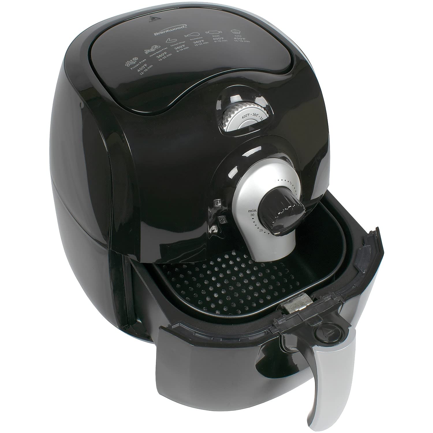 Brentwood AF-350B Electric Air Fryer 1400-Watt, Timer & Temp. Control, 3.7 Quart, Black