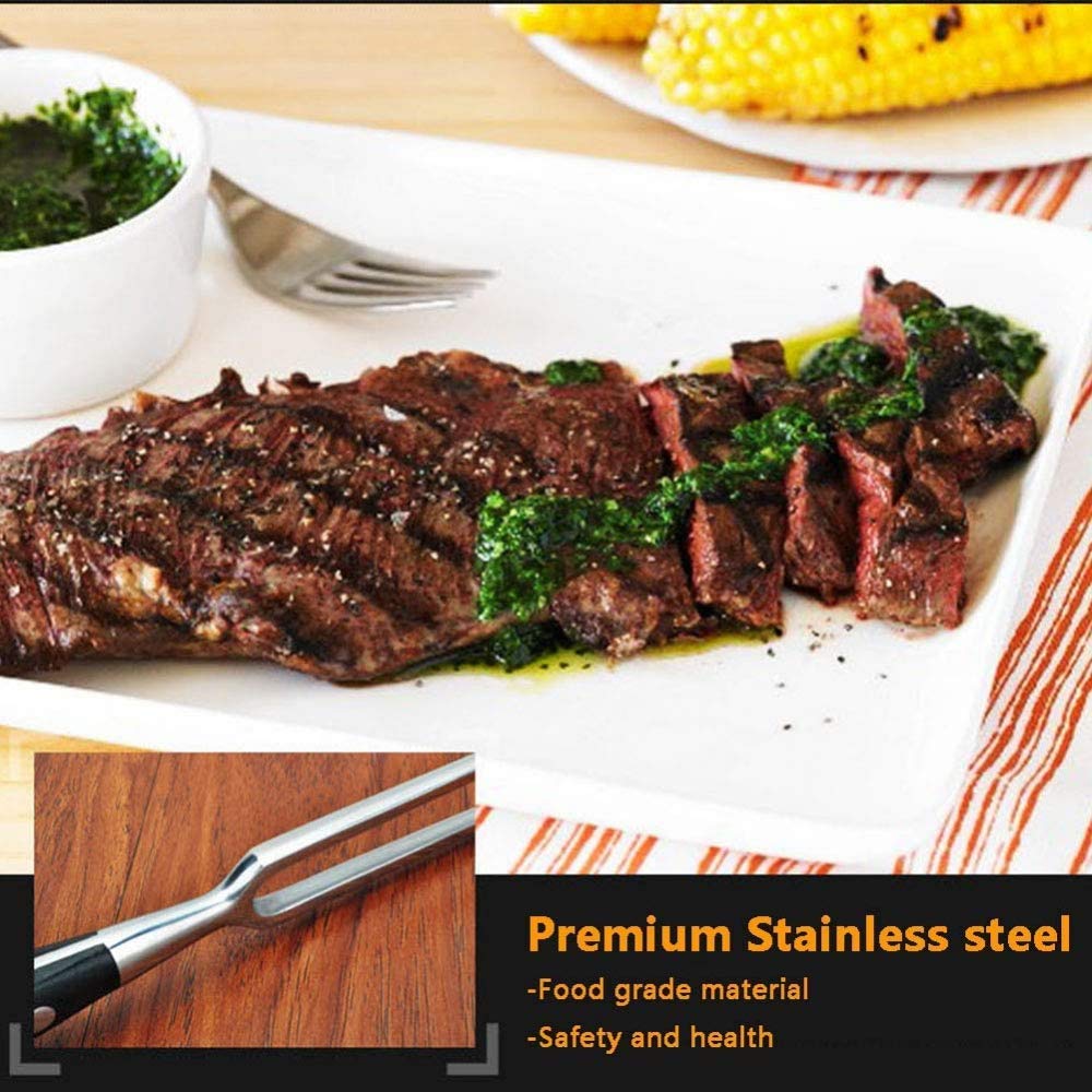 Tenedor de Barbacoa Profesional, Tenedor, Acero Inoxidable, diseñado para agarrar con firmeza Carne y Aves, Conveniente y Conveniente, 2 Piezas