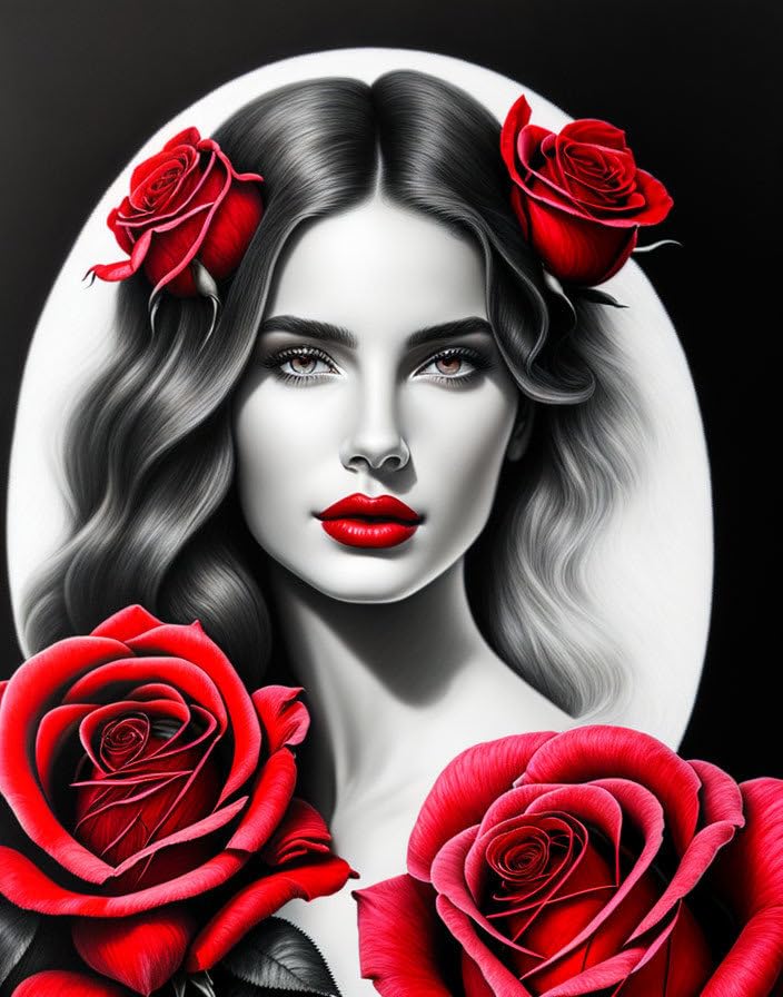 Dessin d'une belle jeune femme sur toile 58x90cm pour sublimer le mur de votre salon