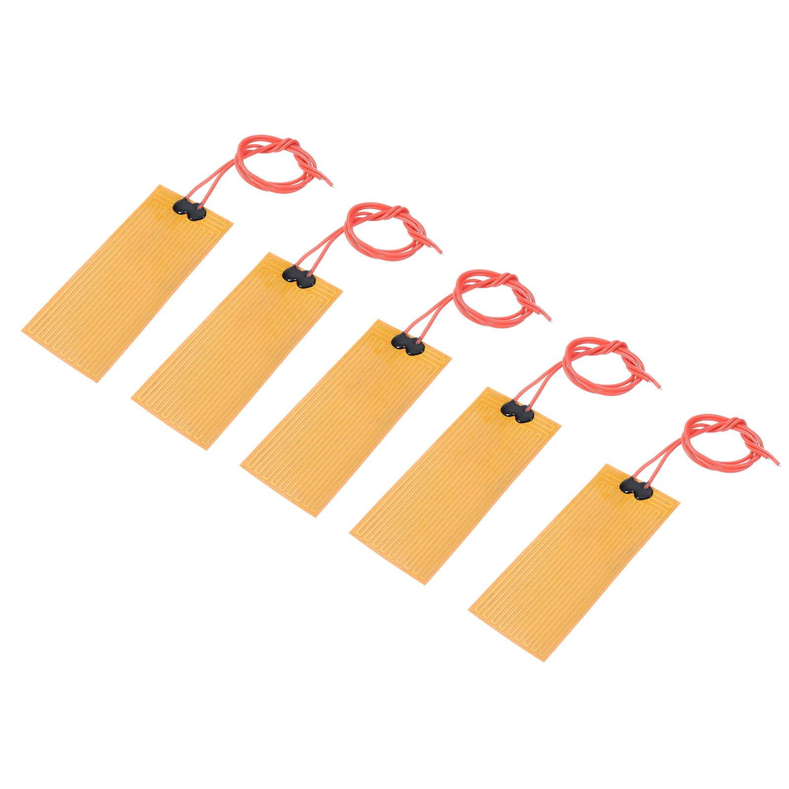 sourcing map Heater Film Heating Plate, 24V 30W Polyimide Heat Pad, Adhesive PI Heater Elements Film 100mmx45mm Heater Strip for Constant Temperature, Pack of 5