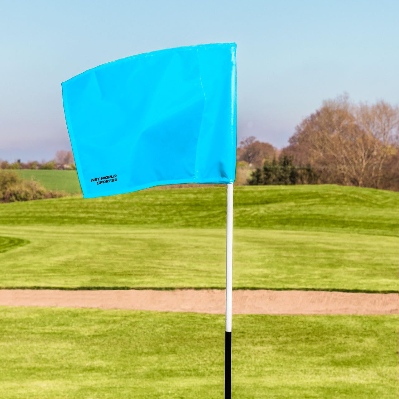 FORZA Golf Course Flags [4 Pack] | Durable Nylon 12in x 12in Flags - Poles Not Included (Light Blue)