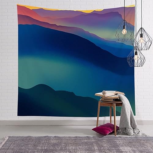 Tapiz de pared con diseño de horizonte, altura de pico de montaña, puesta de sol, parques naturales, amanecer, al aire libre, rango de sol, montaña,