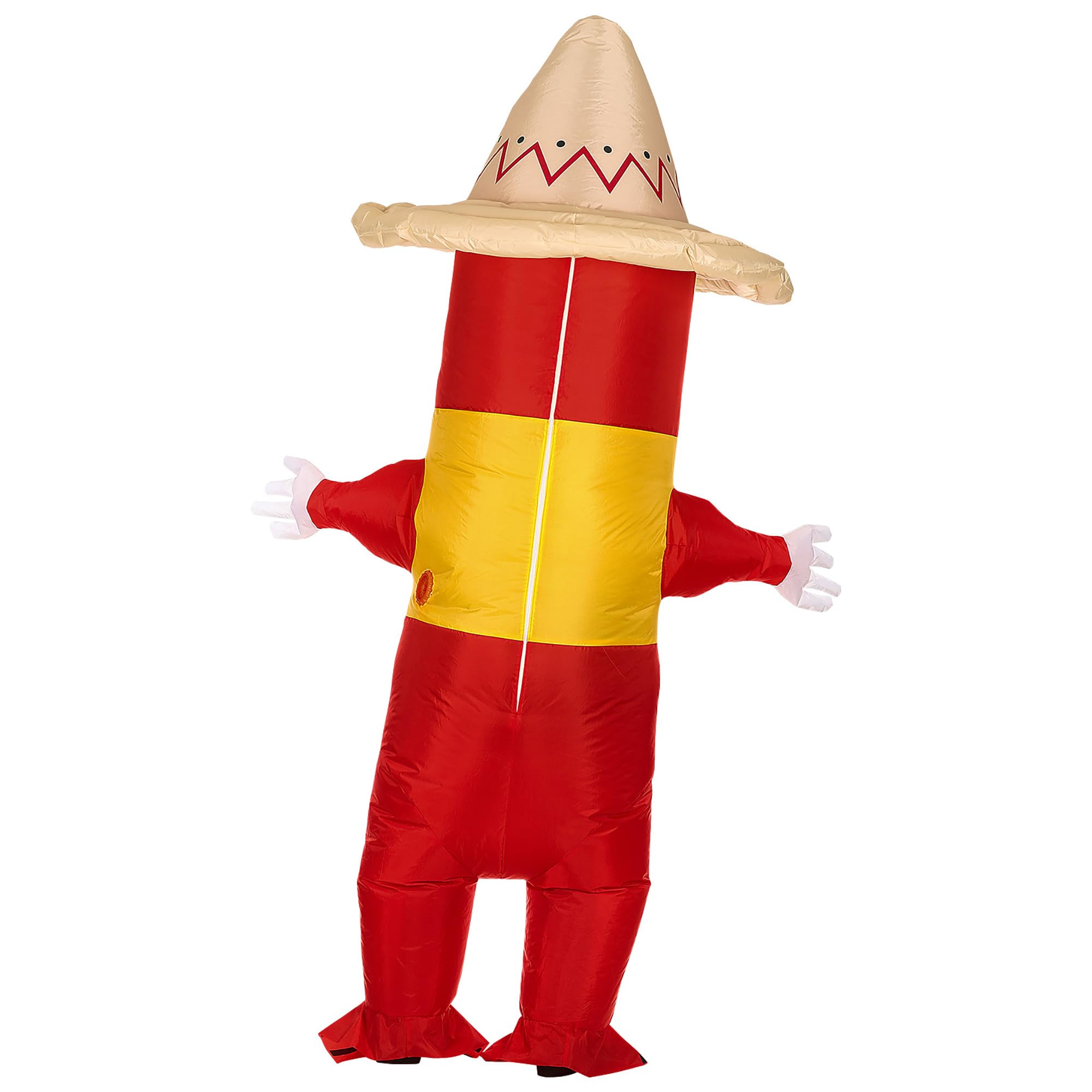 W WIDMANN MILANO Party Fashion - Disfraz hinchable de chile | Disfraz hinchable de chile con ventilador integrado, sombrero mexicano y máscara -para Carnaval y fiestas temáticas