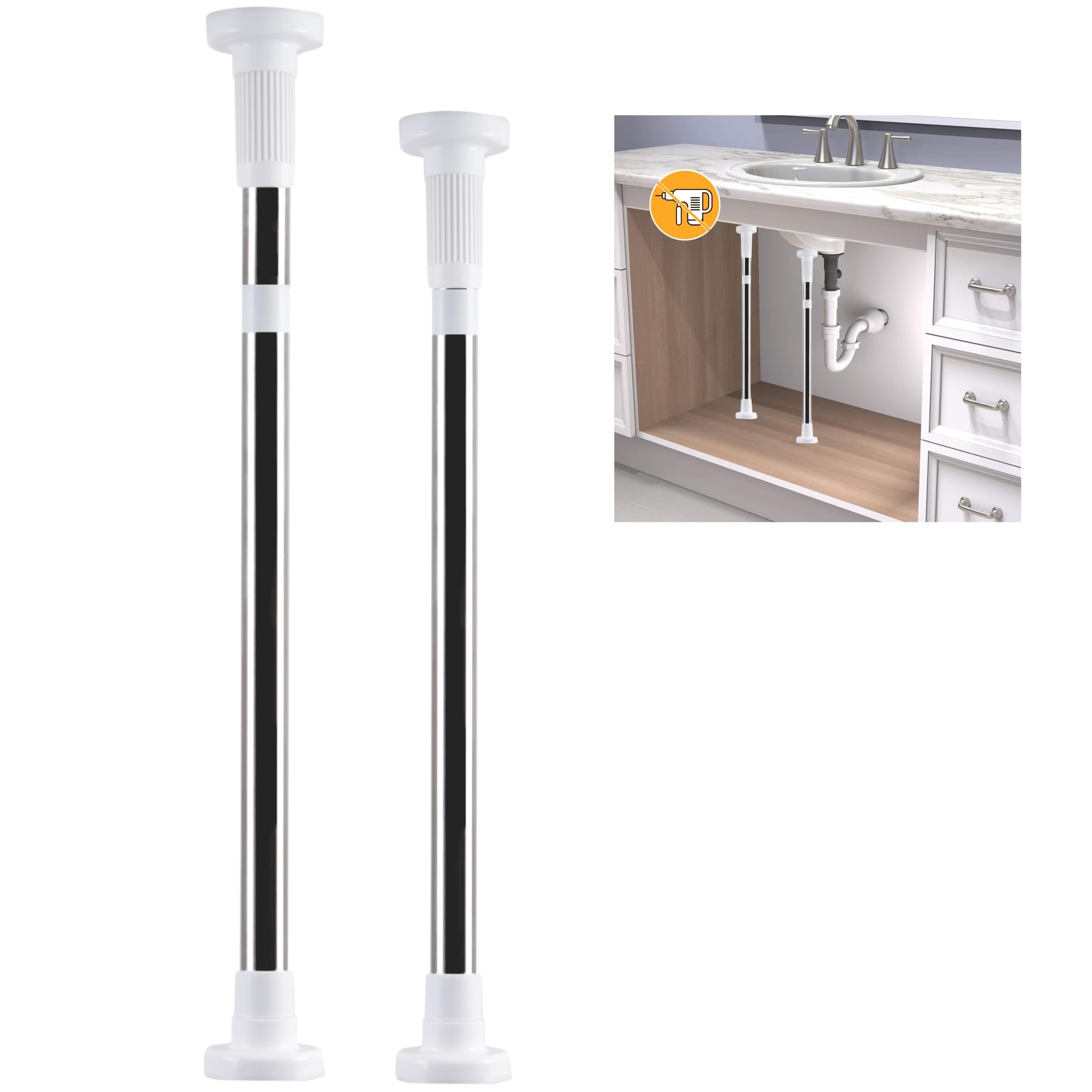 Nbguigdstr 2 Pack Universal Undermount Sink Support Brackets,Clips(15-22.8 in)-Adjustable Stainless Steel Support Sink Legs,Pedestal Stand,Kitchen & Bathroom Sink Repair Supports System Kit