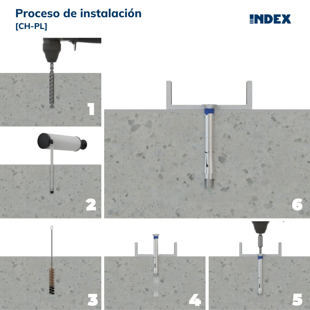 Index ACHTPL10L - Metal Anchor Flat Head M8 x 80 Drill Bit 10, Silver/Metallic - Image 4