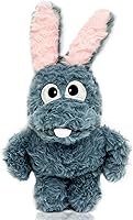 SLIWOWO Donkey Squeaky Plush Dog Toy - Crinkle Squeaker for Small Medium Gentle Large Dogs, Teething Puppy Tug Fetch Toy (Grey)